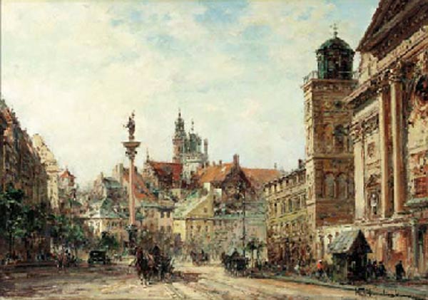 Der Schlossplatz in Warschau de Wladyslaw T. Chmielinsky